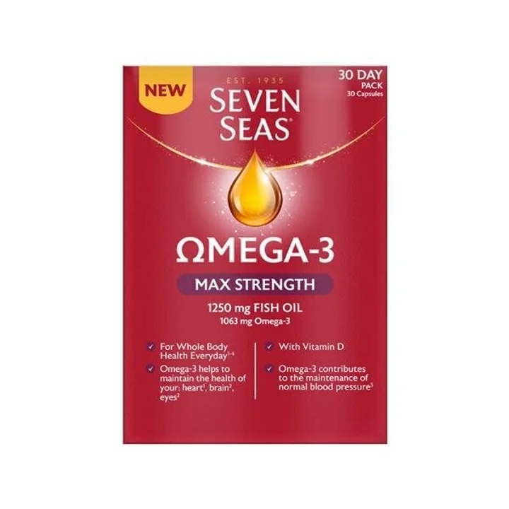 七海健络 - Omega-3高浓度含鱼油维生素D 30粒 英国直送 (平行进口)