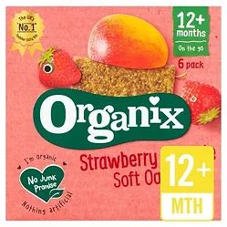 organix - 草莓和苹果有机软燕麦幼儿零食棒 12 个月以上 6x30g (平行进口货)