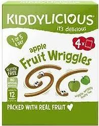 Kiddylicious 苹果水果扭扭条 适合12个月以上 12gX4 英国直送 (平行进口)