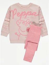 ASDA - Peppa Pig 粉色卫衣和打底裤套装 1-1.5 岁