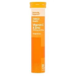 Tesco Effervescent Vitamin C Plus Zinc 20粒 (英国版)